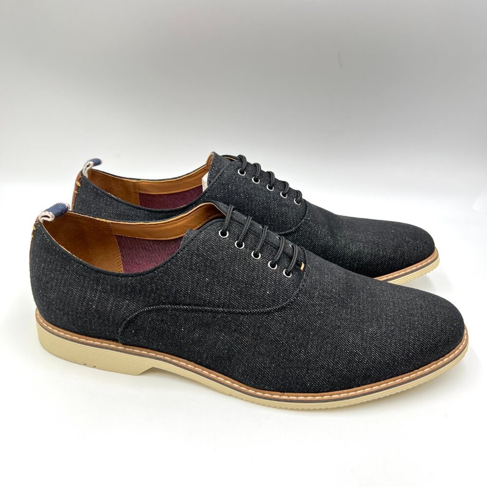 Steve Madden Mens Size 11.5 Neemann Black Denim Casual Oxfords Sneakers Shoes